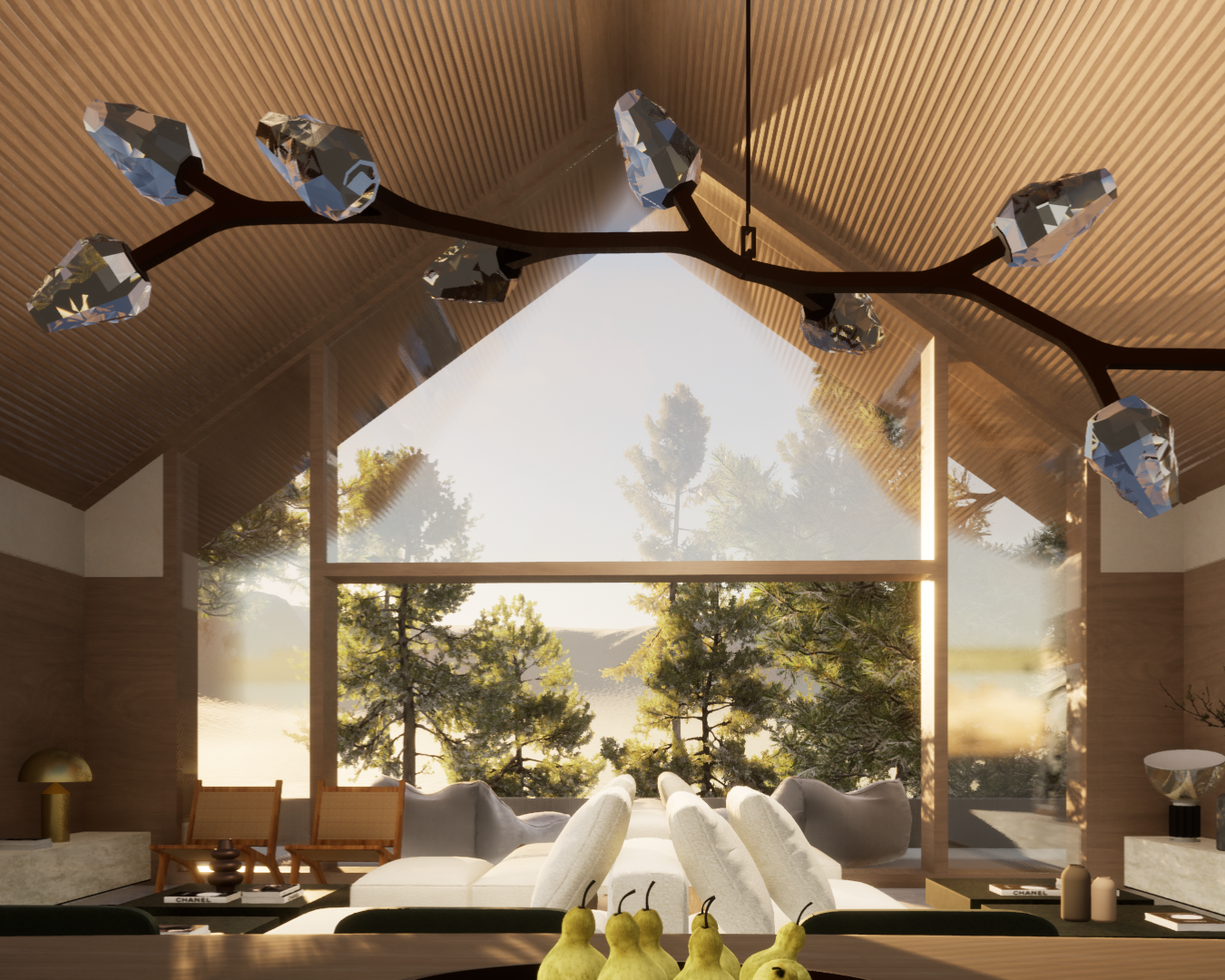 Sala d'estar amb vistes al Pirineu